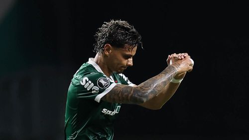 Richard Ríos, da SE Palmeiras, em jogo contra a equipe do C Cerro Porteño, durante partida válida pela fase de grupos, da Copa Libertadores, na arena Allianz Parque. (Foto: Cesar Greco/Palmeiras/by Canon)